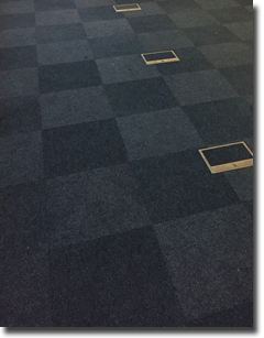Carpet tiles fitted for Parker steel